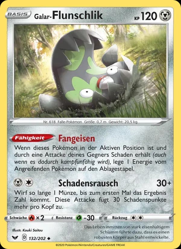 Galar-Flunschlik — Schwert & Schild 132 German Pokémon card