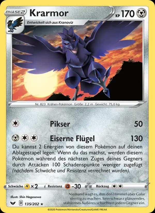 Krarmor — Schwert & Schild 135 German Pokémon card