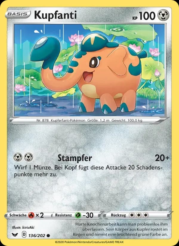 Kupfanti — Schwert & Schild 136 German Pokémon card