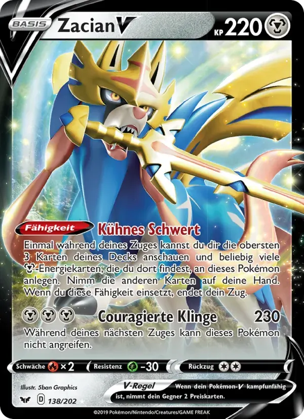 Zacian V — Schwert & Schild 138 German Pokémon card