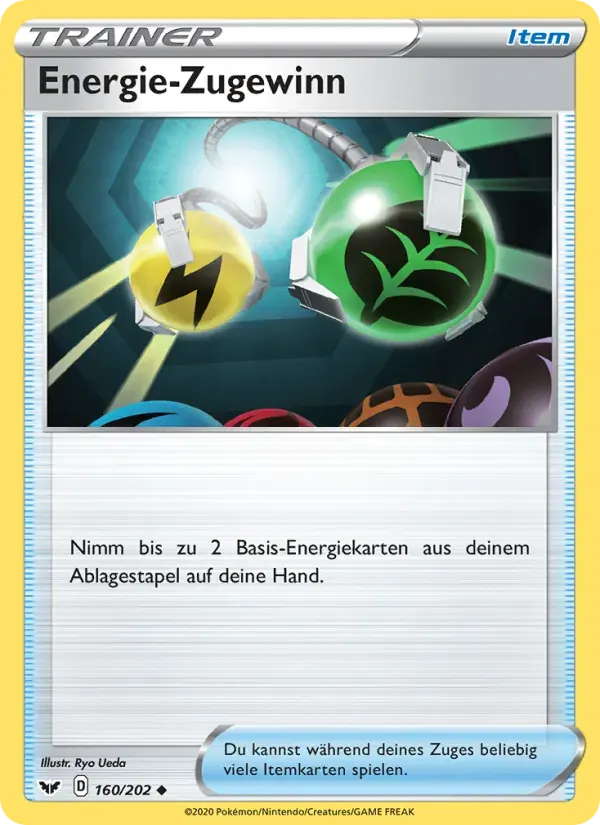 Energie-Zugewinn — Schwert & Schild 160 German Pokémon card