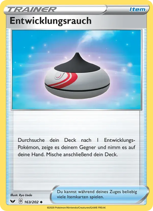 Entwicklungsrauch — Schwert & Schild 163 German Pokémon card