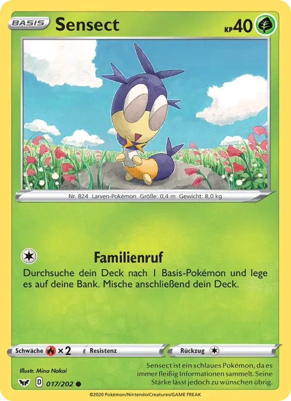 Sensect — Schwert & Schild 17 German Pokémon card