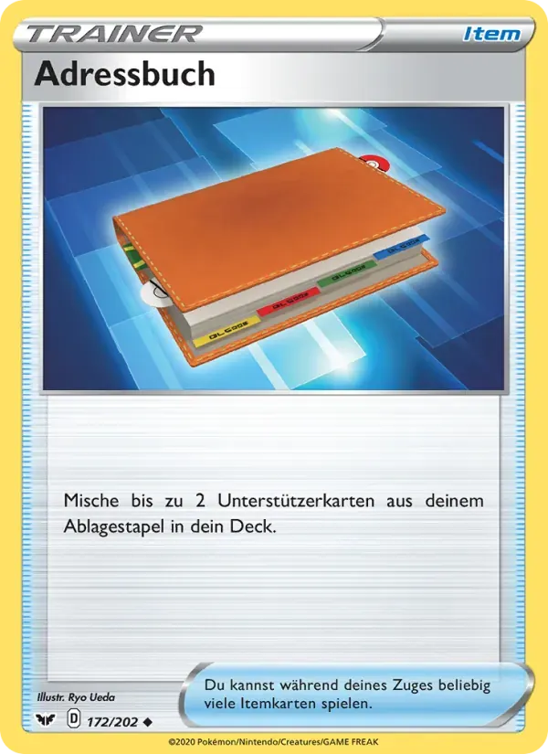 Adressbuch — Schwert & Schild 172 German Pokémon card