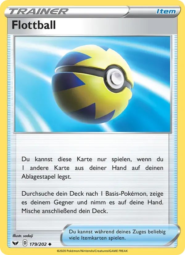 Flottball — Schwert & Schild 179 German Pokémon card
