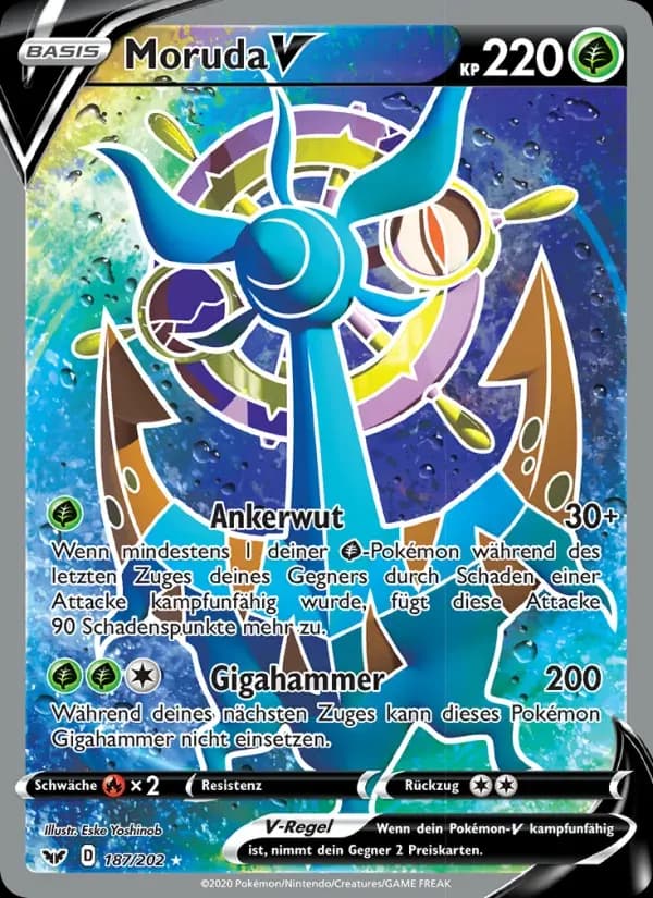 Moruda V — Schwert & Schild 187 German Pokémon card