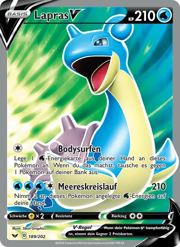 Lapras V — Schwert & Schild 189 German Pokémon card