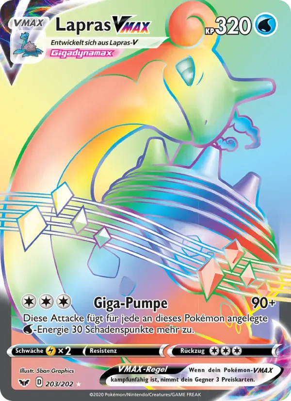 Lapras VMAX — Schwert & Schild 203 German Pokémon card