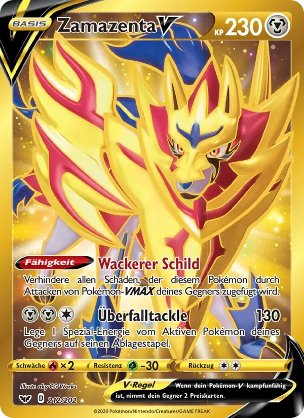 Zamazenta V — Schwert & Schild 212 German Pokémon card