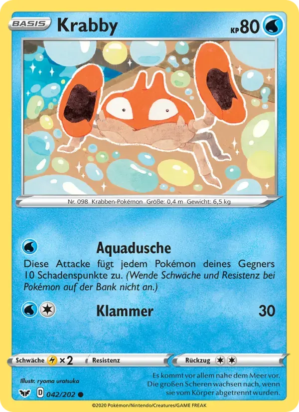 Krabby — Schwert & Schild 42 German Pokémon card