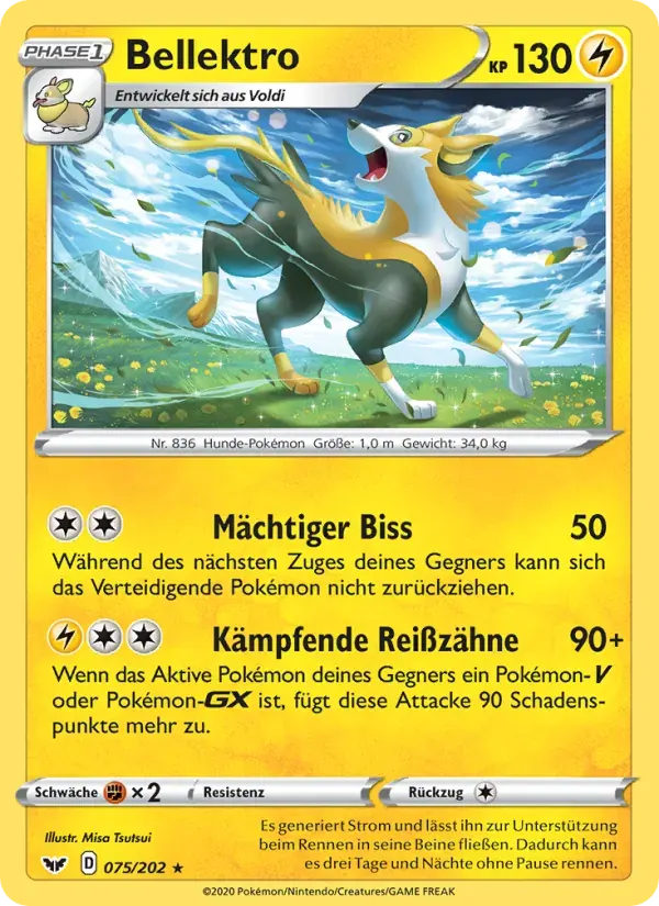 Bellektro — Schwert & Schild 75 German Pokémon card