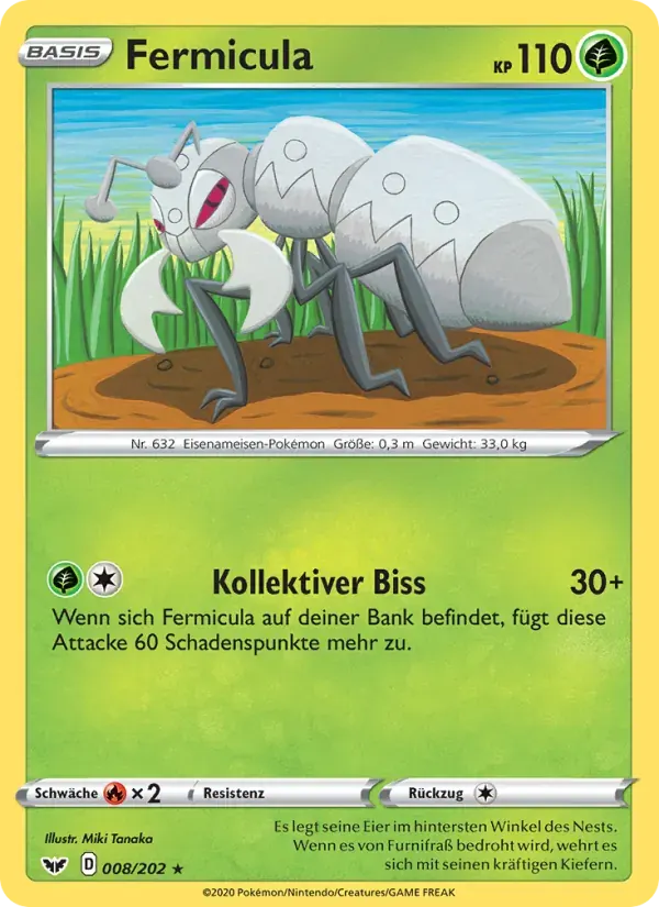 Fermicula — Schwert & Schild 8 German Pokémon card