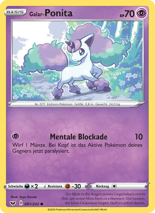 Galar-Ponita — Schwert & Schild 81 German Pokémon card