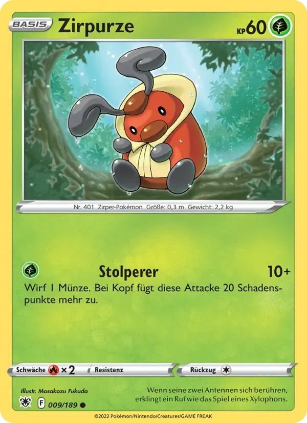 Zirpurze — Astralglanz 9 German Pokémon card