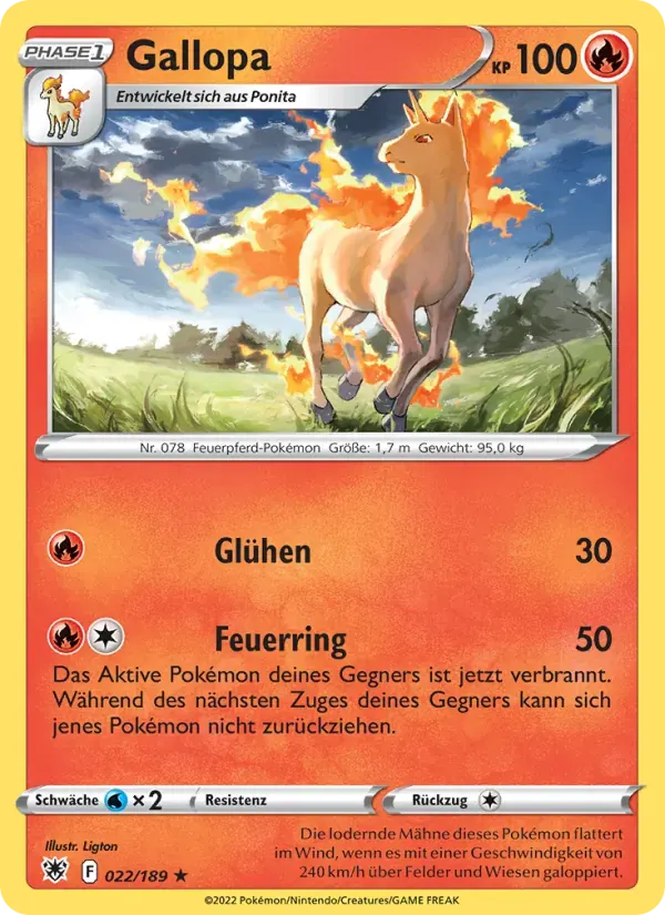 Gallopa — Astralglanz 22 German Pokémon card
