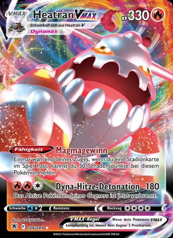Heatran VMAX — Astralglanz 26 German Pokémon card