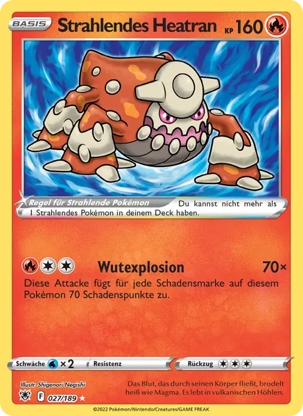 Strahlendes Heatran — Astralglanz 27 German Pokémon card