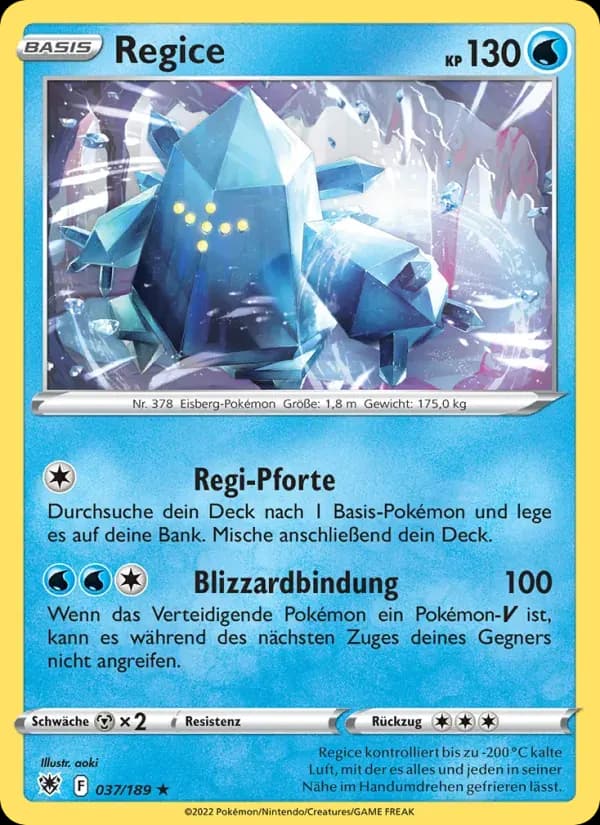 Regice — Astralglanz 37 German Pokémon card