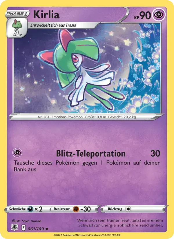 Kirlia — Astralglanz 61 German Pokémon card