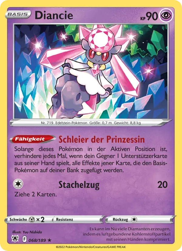 Diancie — Astralglanz 68 German Pokémon card