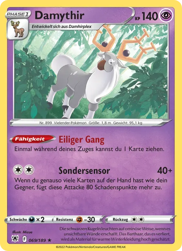 Damythir — Astralglanz 69 German Pokémon card
