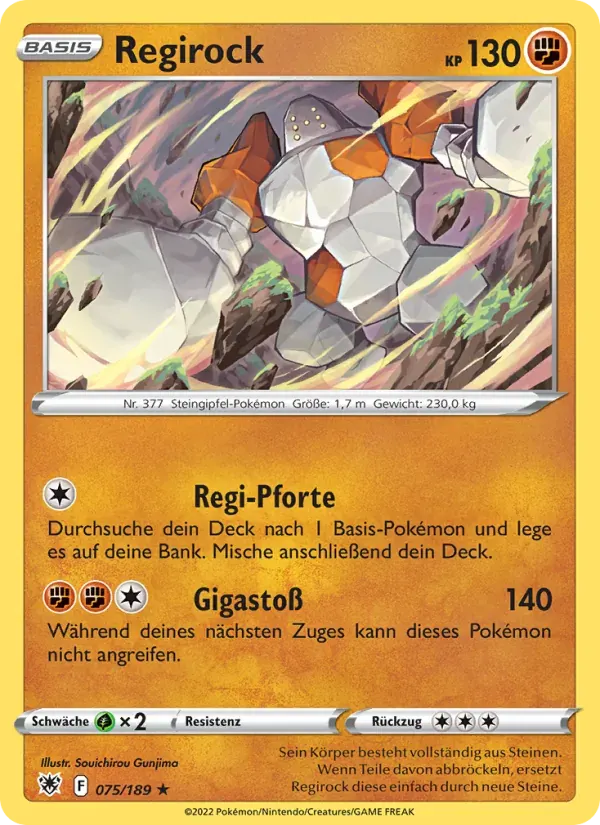 Regirock — Astralglanz 75 German Pokémon card