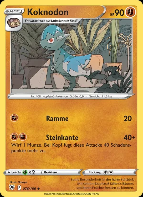 Koknodon — Astralglanz 76 German Pokémon card