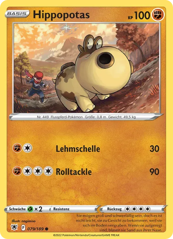 Hippopotas — Astralglanz 79 German Pokémon card