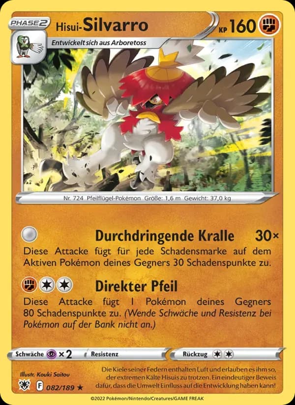 Hisui-Silvarro — Astralglanz 82 German Pokémon card