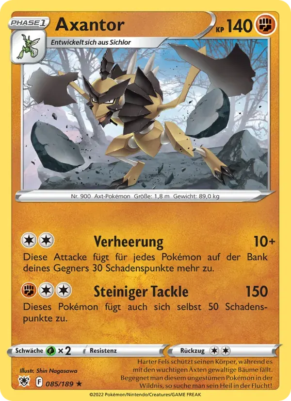 Axantor — Astralglanz 85 German Pokémon card