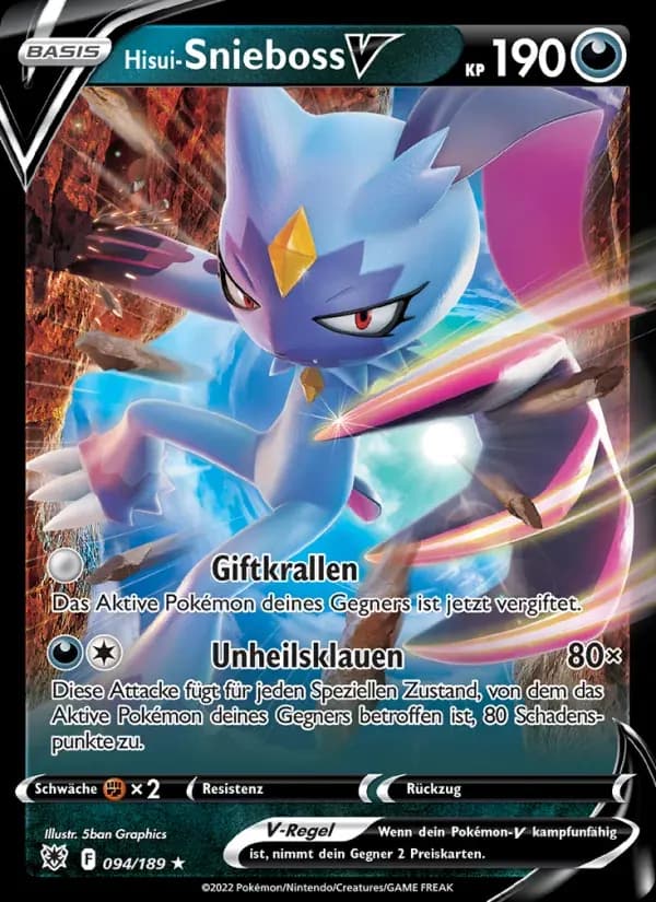Hisui-Snieboss V — Astralglanz 94 German Pokémon card