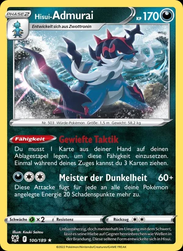 Hisui-Admurai — Astralglanz 100 German Pokémon card