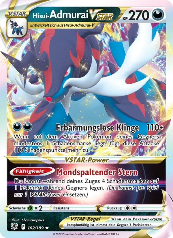 Hisui-Admurai VSTAR — Astralglanz 102 German Pokémon card