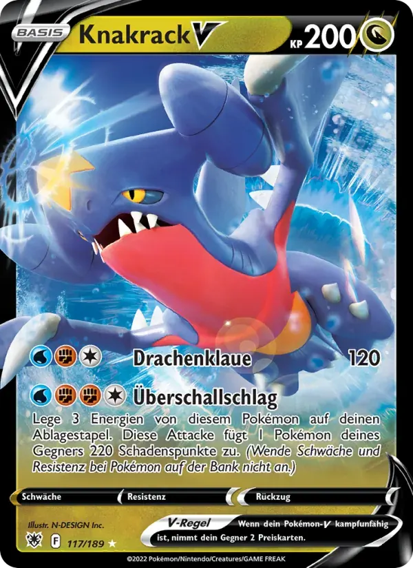 Knakrack V — Astralglanz 117 German Pokémon card