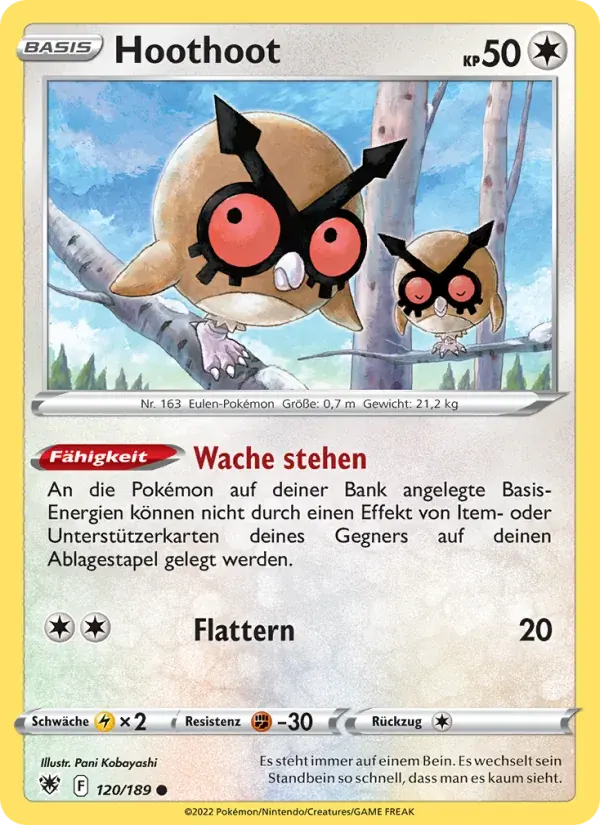 Hoothoot — Astralglanz 120 German Pokémon card
