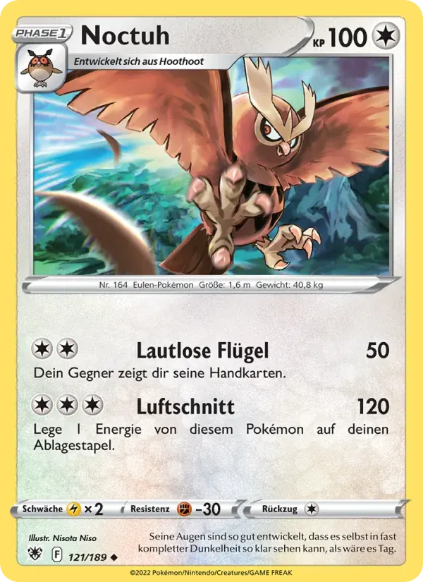 Noctuh — Astralglanz 121 German Pokémon card