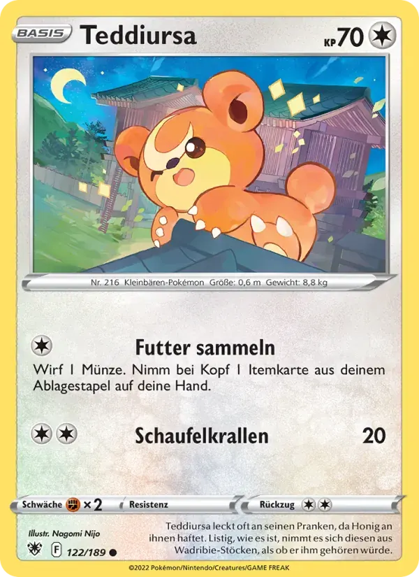 Teddiursa — Astralglanz 122 German Pokémon card
