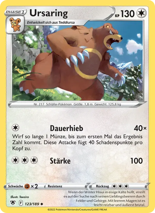 Ursaring — Astralglanz 123 German Pokémon card