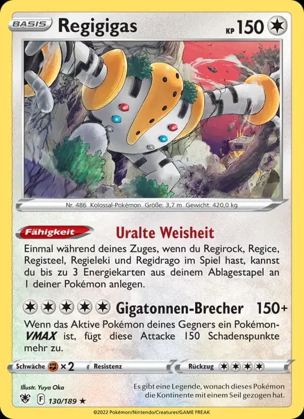 Regigigas — Astralglanz 130 German Pokémon card