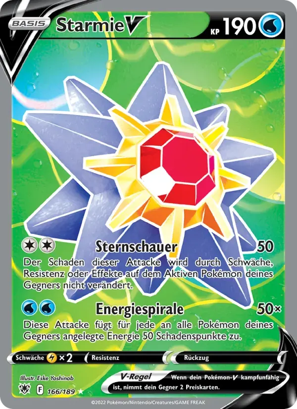 Starmie V — Astralglanz 166 German Pokémon card
