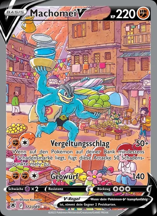 Machomei V — Astralglanz 172 German Pokémon card