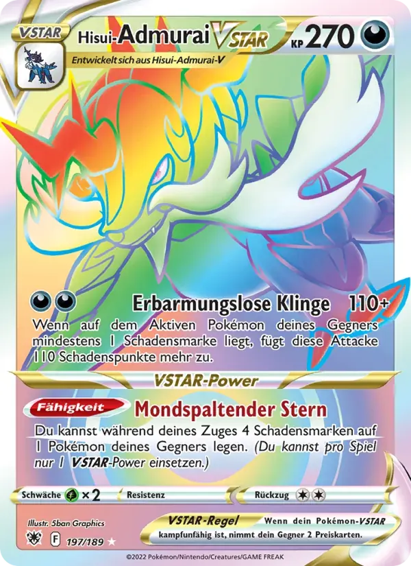 Hisui-Admurai VSTAR — Astralglanz 197 German Pokémon card