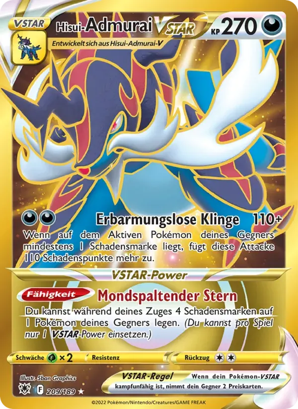 Hisui-Admurai VSTAR — Astralglanz 209 German Pokémon card