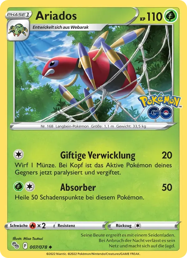 Ariados — Pokémon GO 7 German Pokémon card