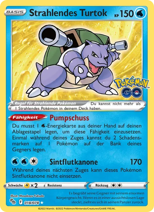 Strahlendes Turtok — Pokémon GO 18 German Pokémon card