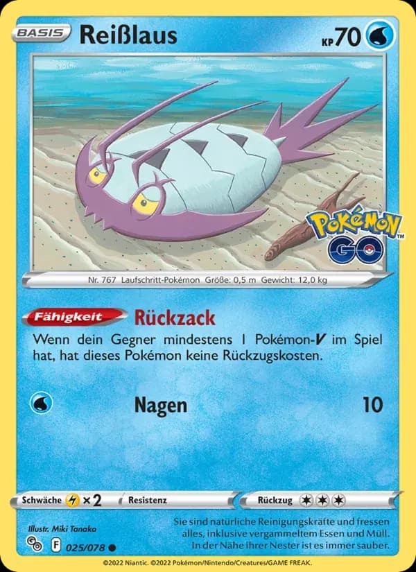 Reißlaus — Pokémon GO 25 German Pokémon card