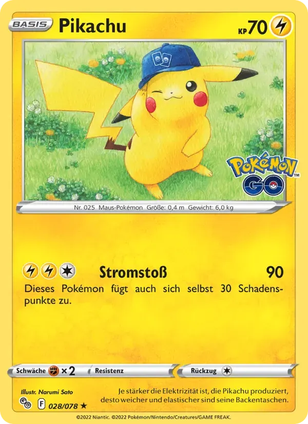 Pikachu — Pokémon GO 28 German Pokémon card