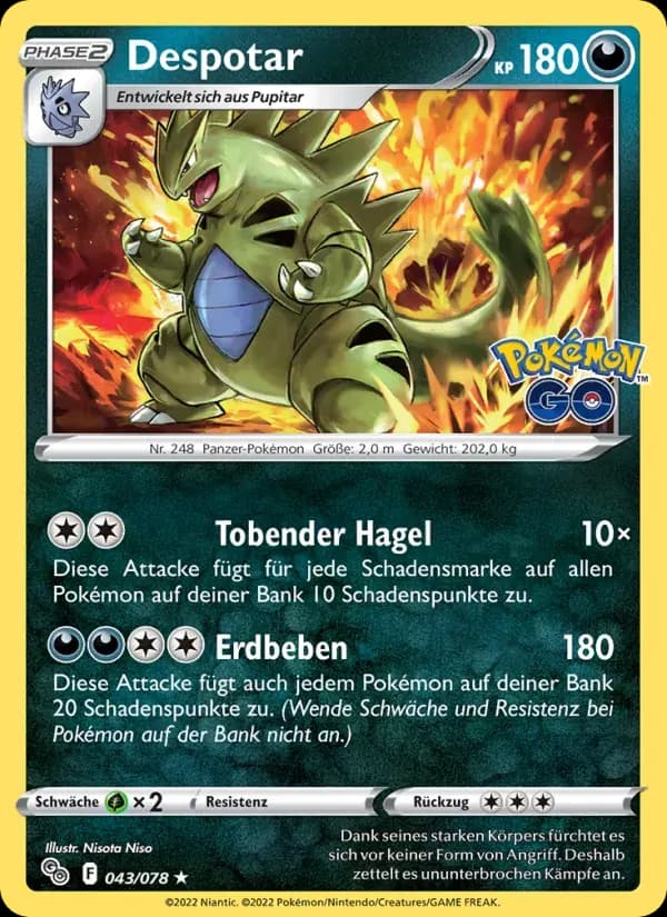 Despotar — Pokémon GO 43 German Pokémon card