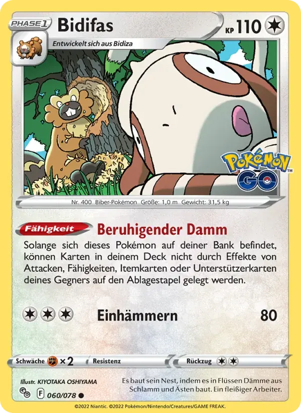 Bidifas — Pokémon GO 60 German Pokémon card