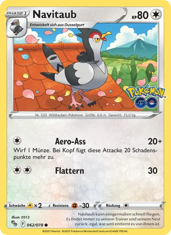 Navitaub — Pokémon GO 62 German Pokémon card